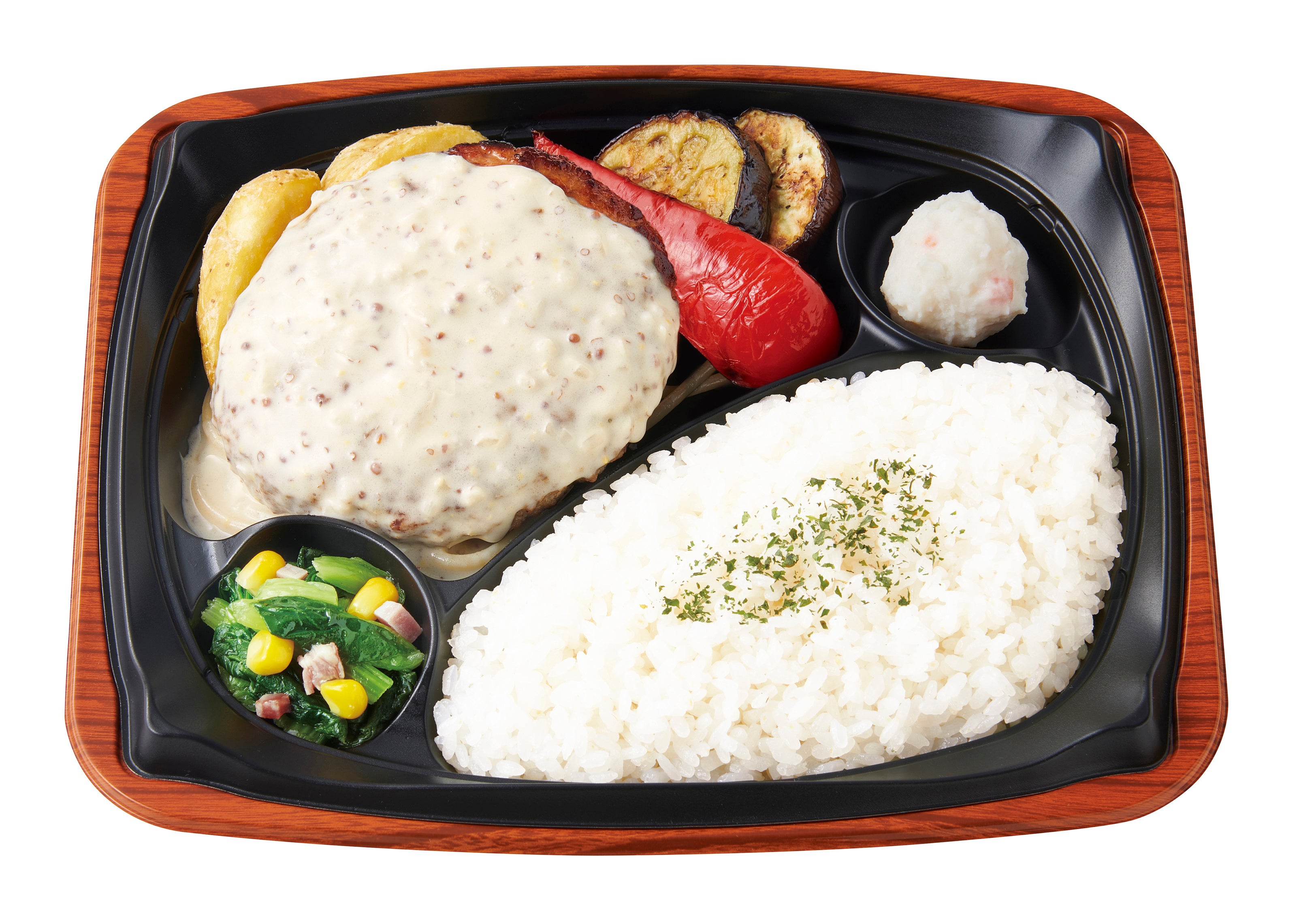 ～２種のグリル野菜添え～ グリルハンバーグプレート （マスタードクリームソース） 790円