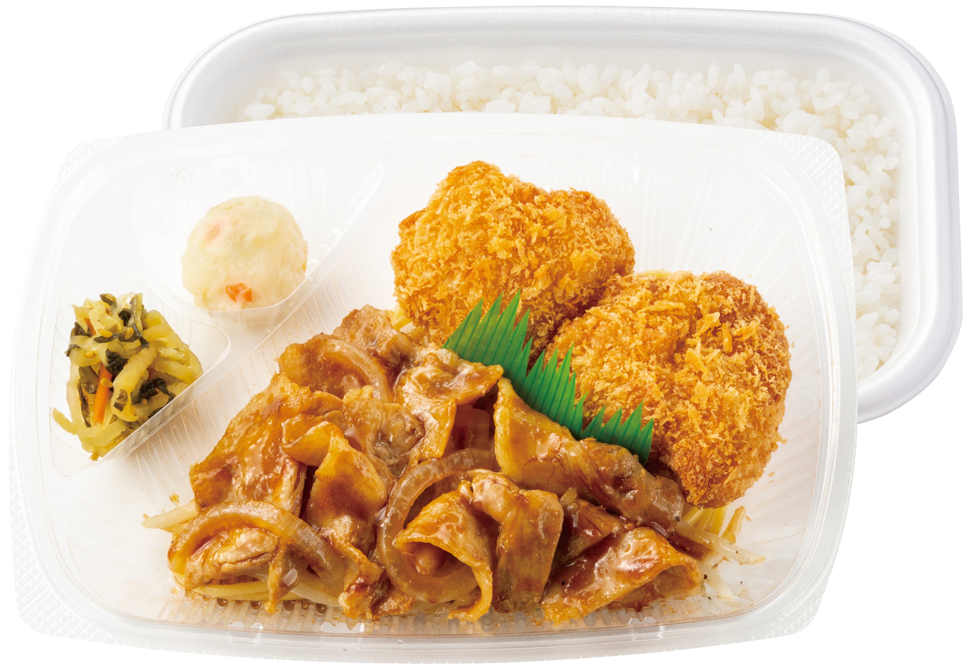 チキンカツ＆しょうが焼き弁当　520円