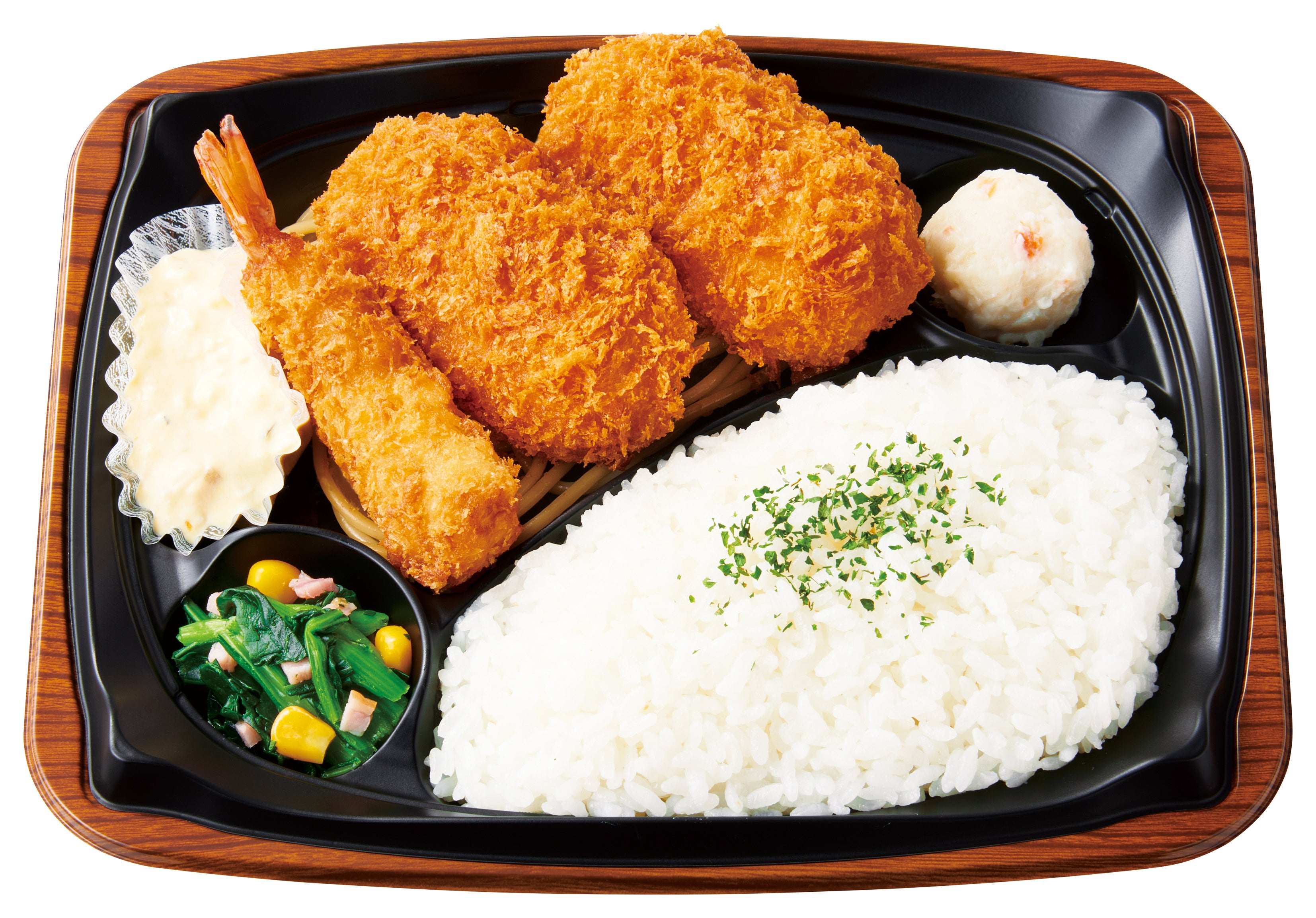 カニクリームコロッケ＆ えびフライプレート　720円