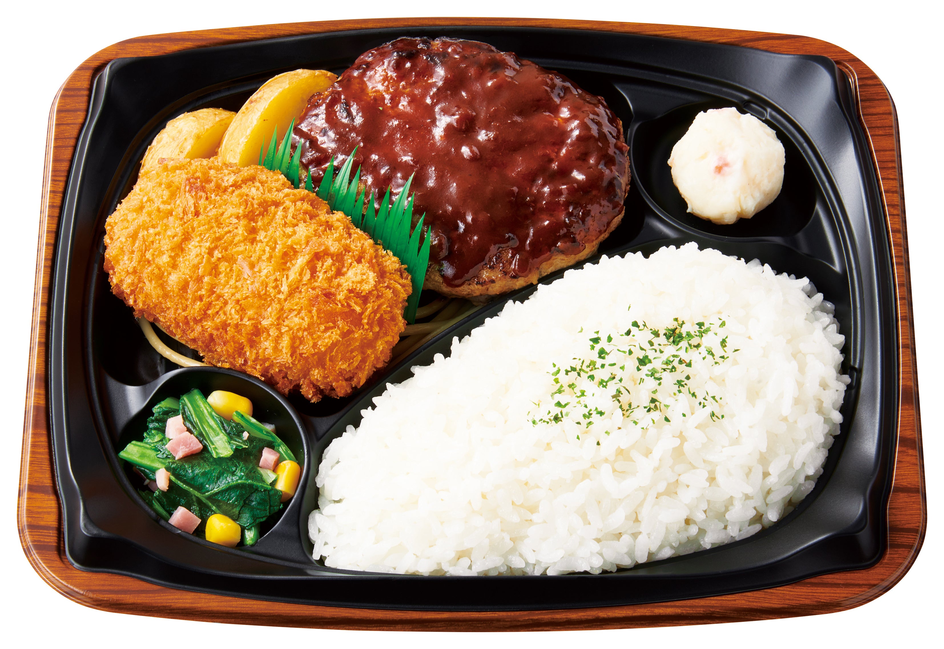 カニクリームコロッケ＆ グリルハンバーグ(デミ)プレート　820円