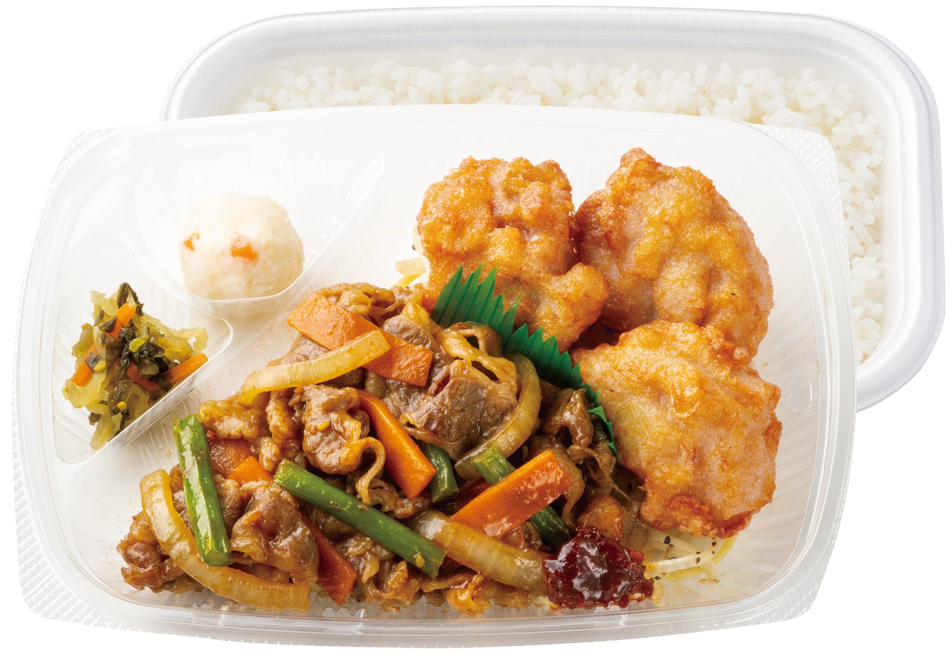 カルビ焼肉&から揚弁当  820円