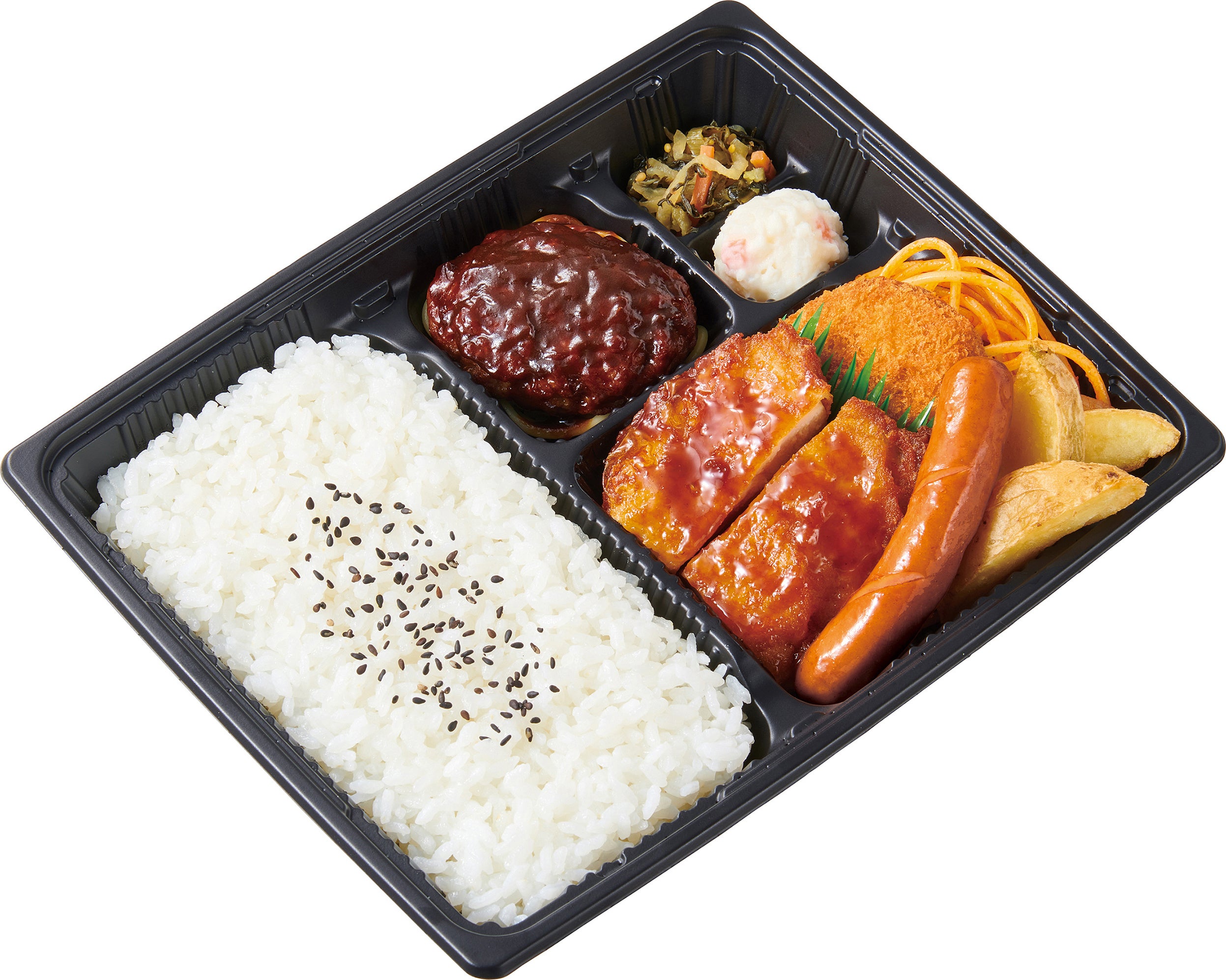 スポーツ弁当　チキン＆ハンバーグ　550円
