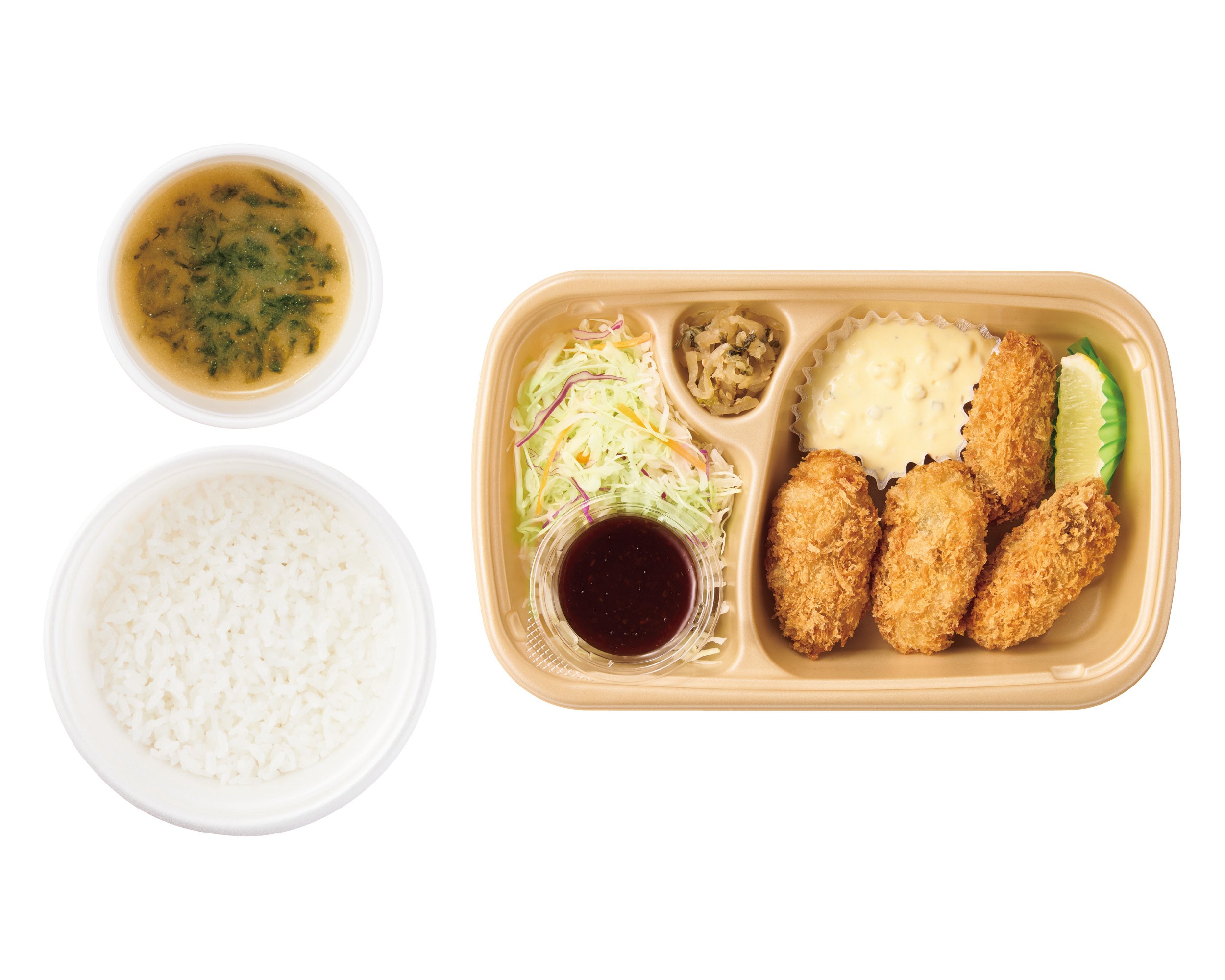 ［テイクアウト］かきフライ　 ごはん・あおさのみそ汁付　990円