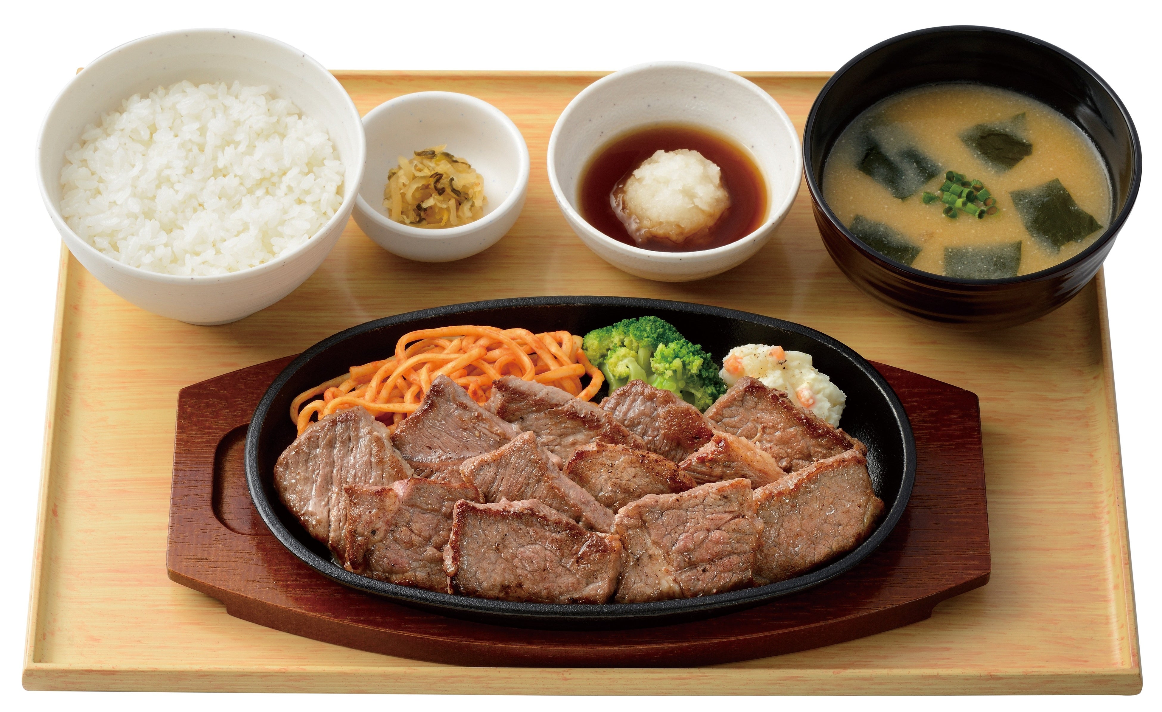 ブラックアンガスビーフの特カットステーキ定食【おろしぽん酢】1,990円