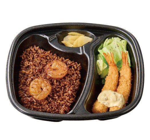 岡山限定洋食コンビ！ えびめし＆エビフライ 690円