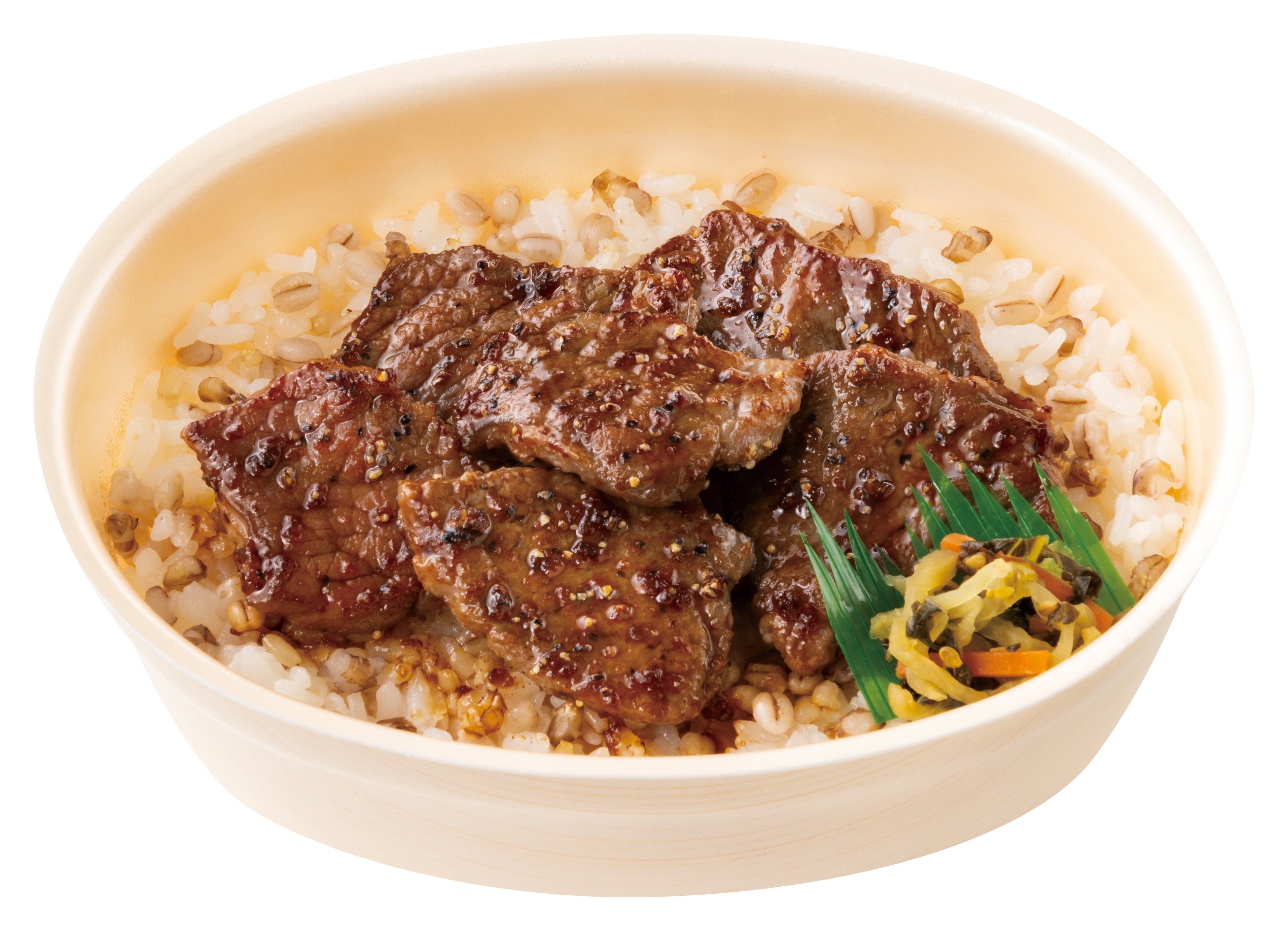 ～もち麦ごはんのミニ弁当～ もちミニ ハーフ・カットステーキ弁当 590円