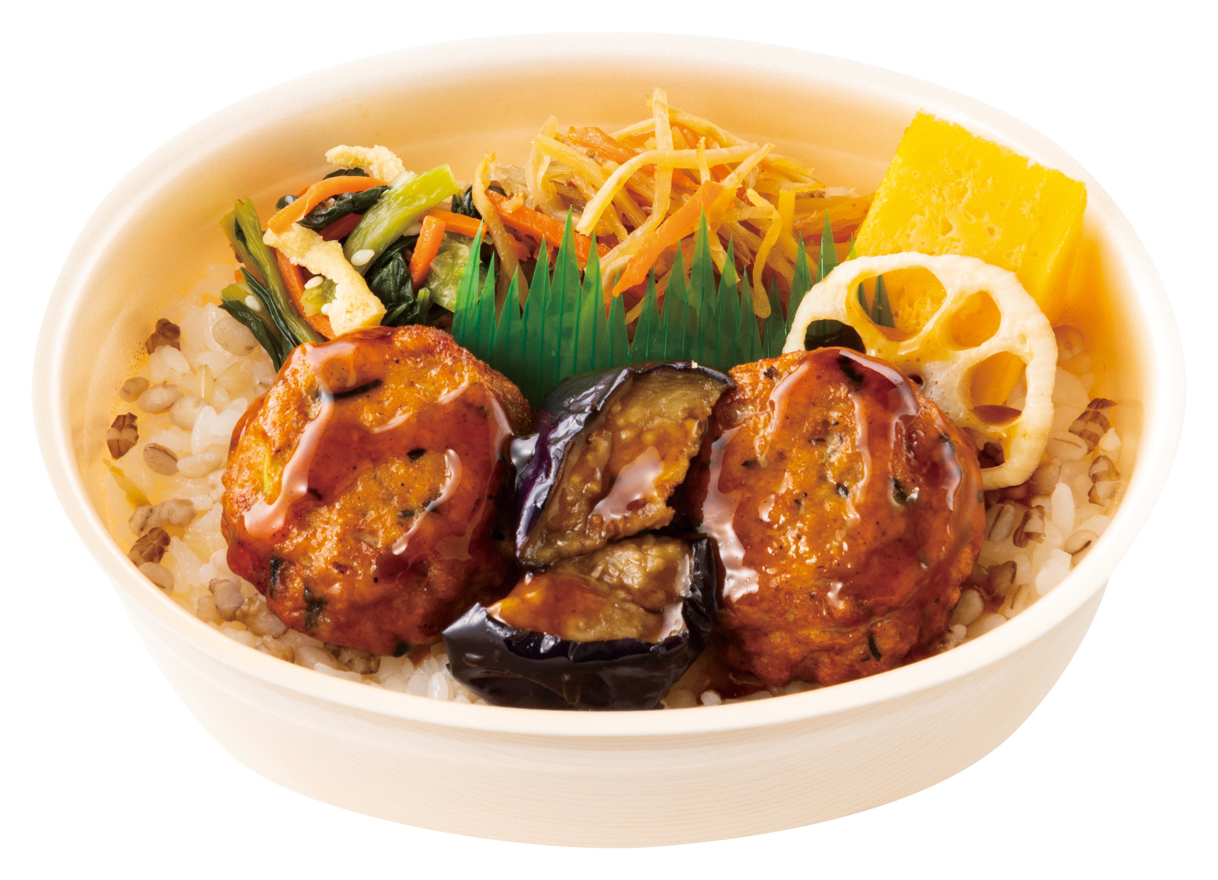 ～もち麦ごはんのミニ弁当～ もちミニ 彩・豆腐ハンバーグ弁当 520円