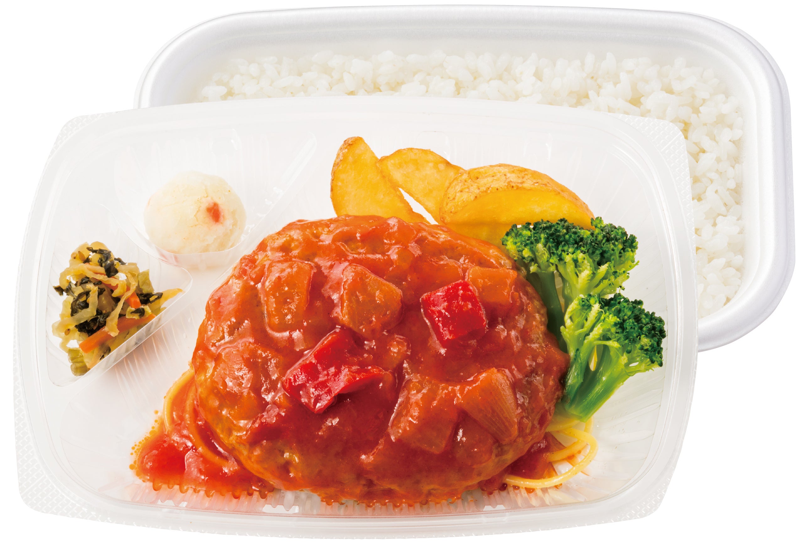 ラタトゥイユ仕立て  ごろっと野菜のトマトソースハンバーグ弁当 730円