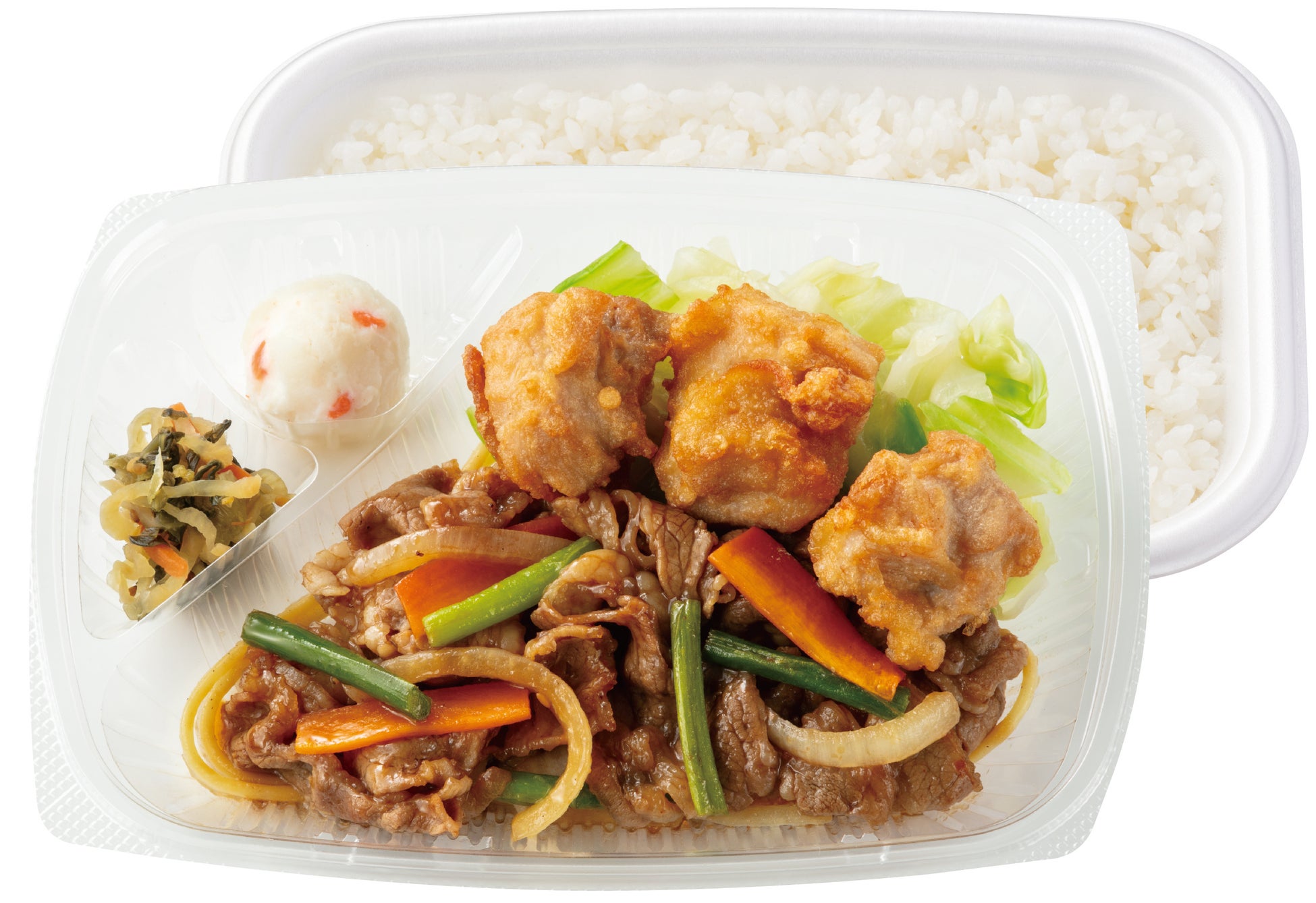 よくばりコンビ 新・カルビ焼肉&から揚弁当 870円