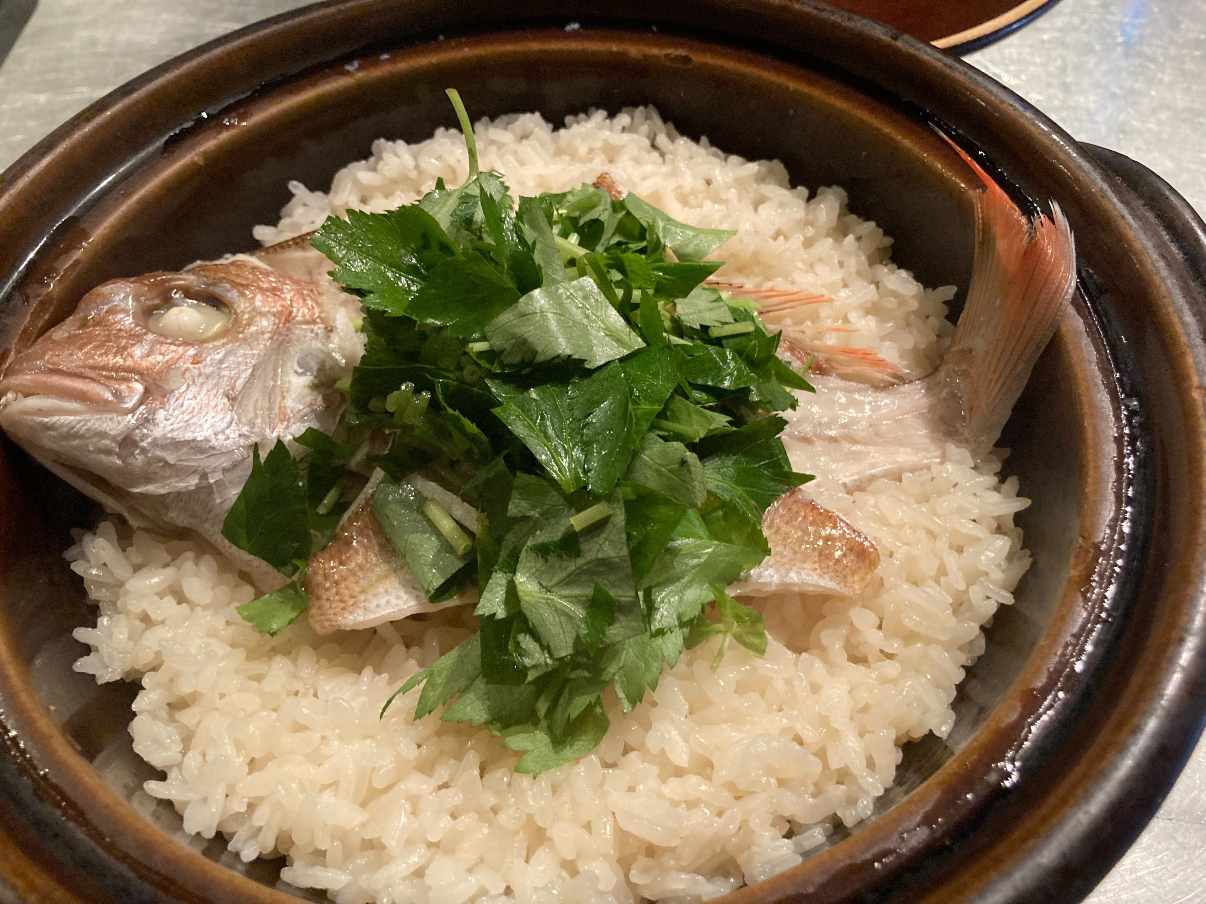 瀬戸内水軍 田町三田本店：麦入塩鯛めし