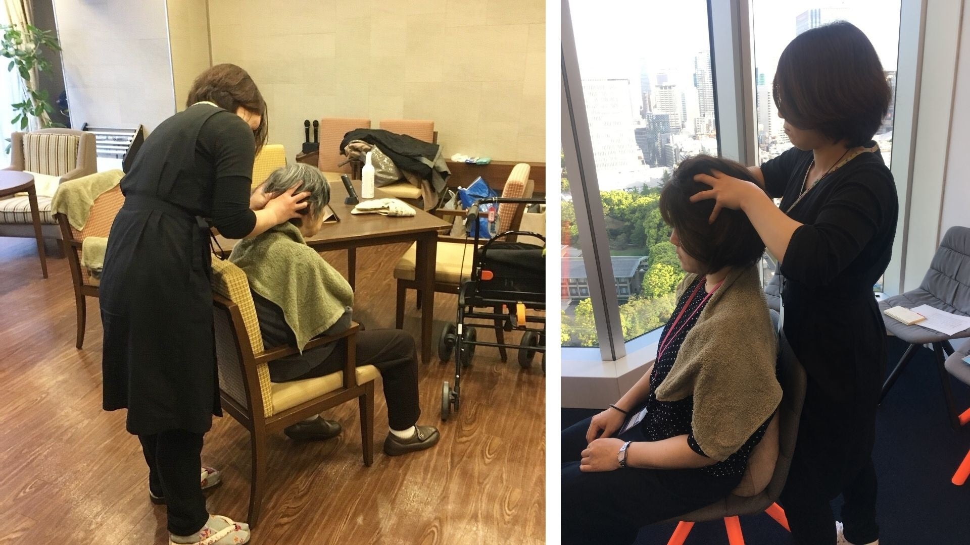 出張ヘッドスパの様子