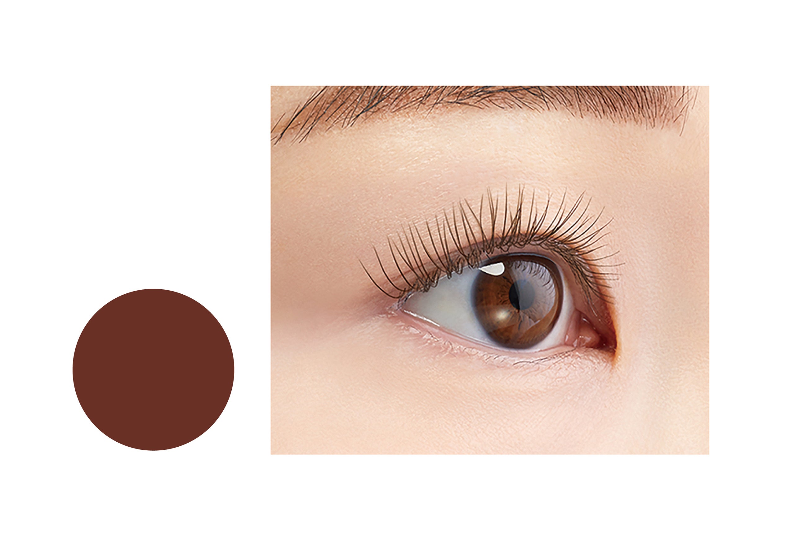 アイプチ®　ひとえ・奥ぶたえ用マスカラ〈ブラウンブラック〉（仕上がりイメージ）