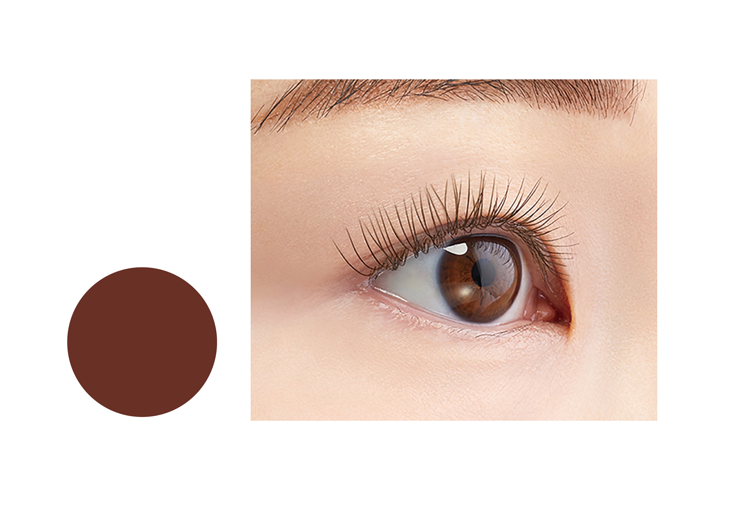アイプチ®　ひとえ・奥ぶたえ用マスカラ ＜ブラウンブラック＞ 仕上がりイメージ