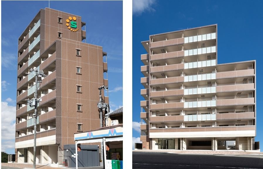 外観（左：南側　右：西側）