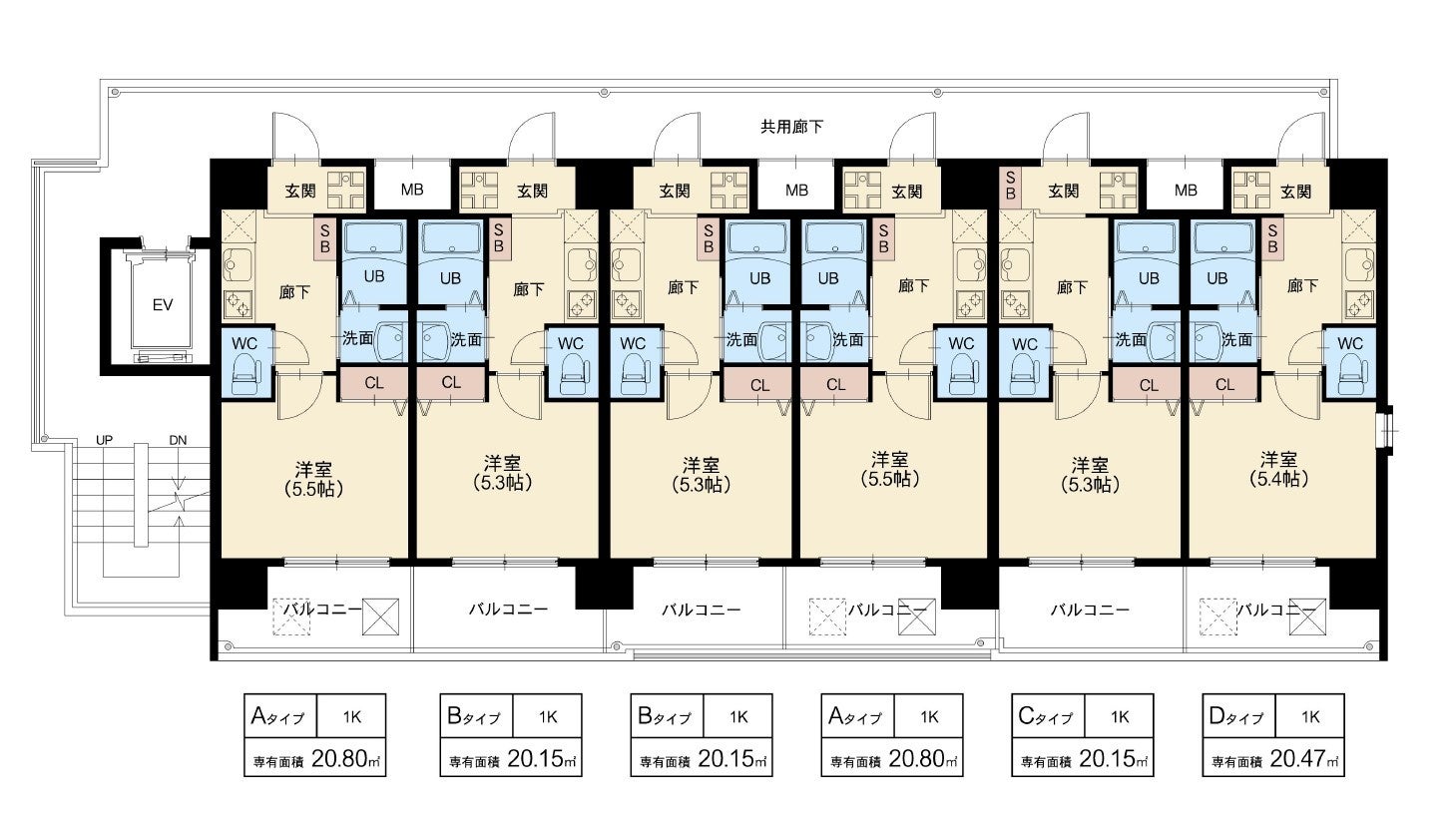 間取り　２～６階