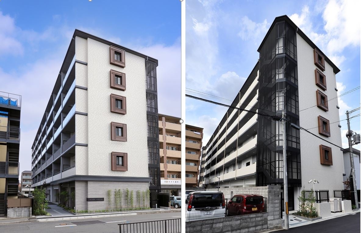 （写真左）北東側外観　　　　　　　　　　　　　　　　　　（写真右）南西側外観