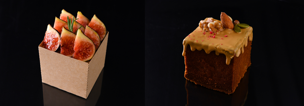 （左）じょんのびジュエル　　（右）黒いちじくと木の実のカトルカールキュブ