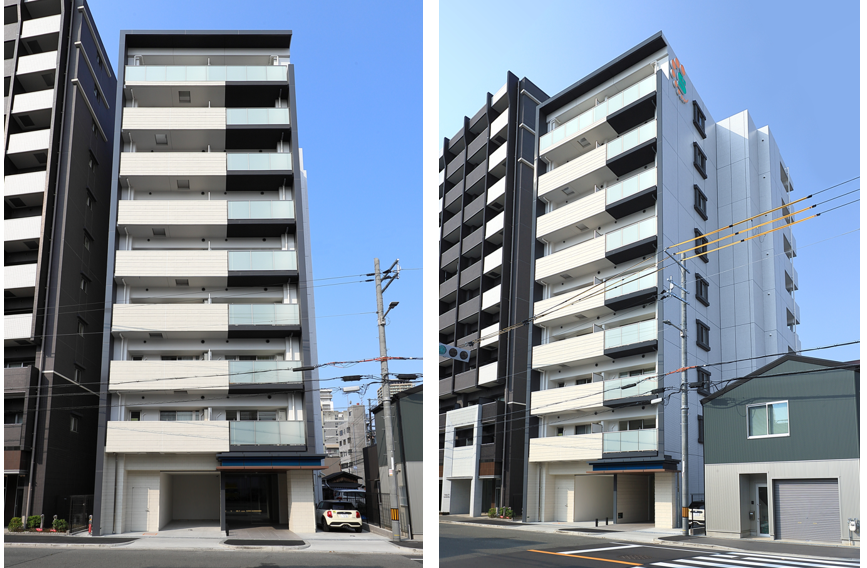 外観（左：東側　　右：北東側）