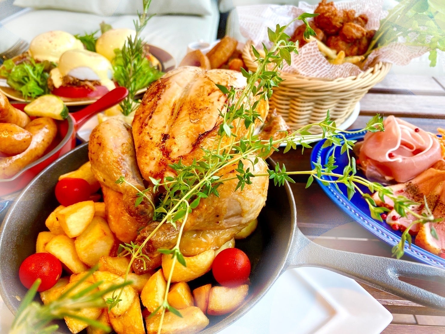 丸鶏の香草焼き