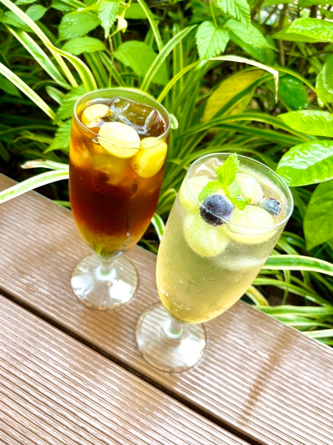 シャンパンゴールドマスカットティー&白ぶどうのシャンパンソーダ