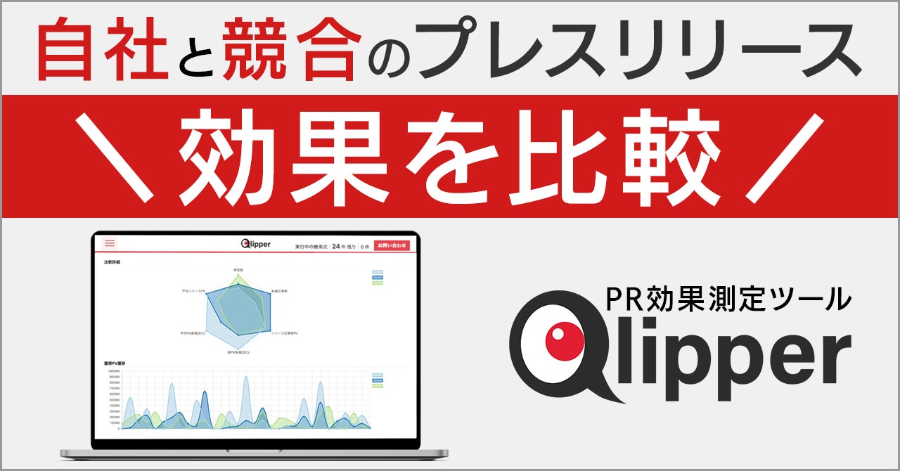 Qlipper PR効果測定ツールQlipper、プレスリリースの効果で競合調査する機能を追加 | 株式会社トドオナダのプレスリリース