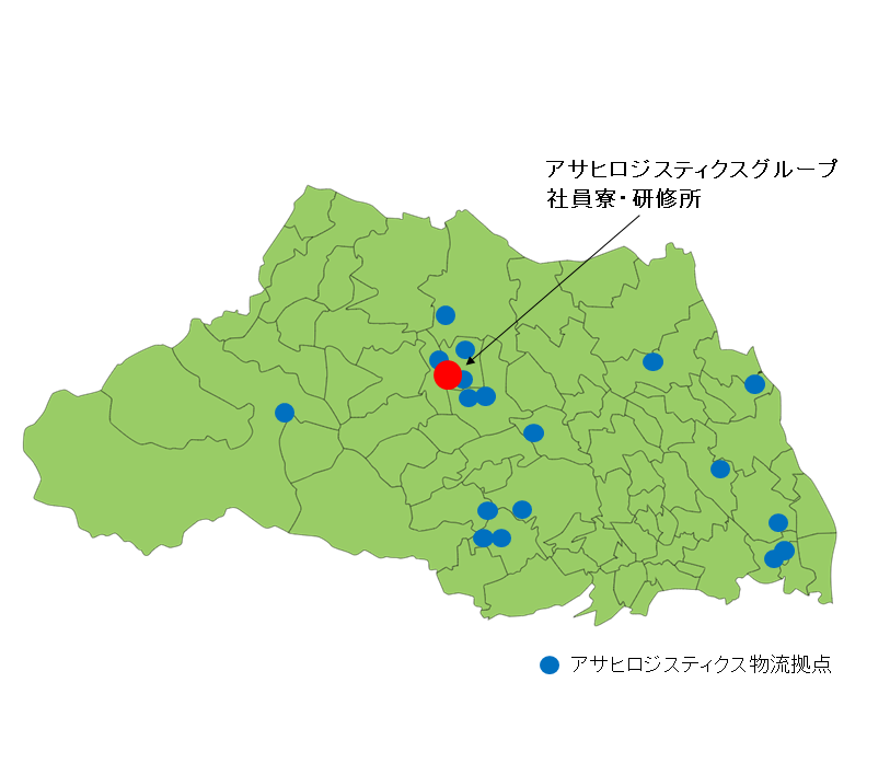 当社の埼玉県内の物流拠点配置