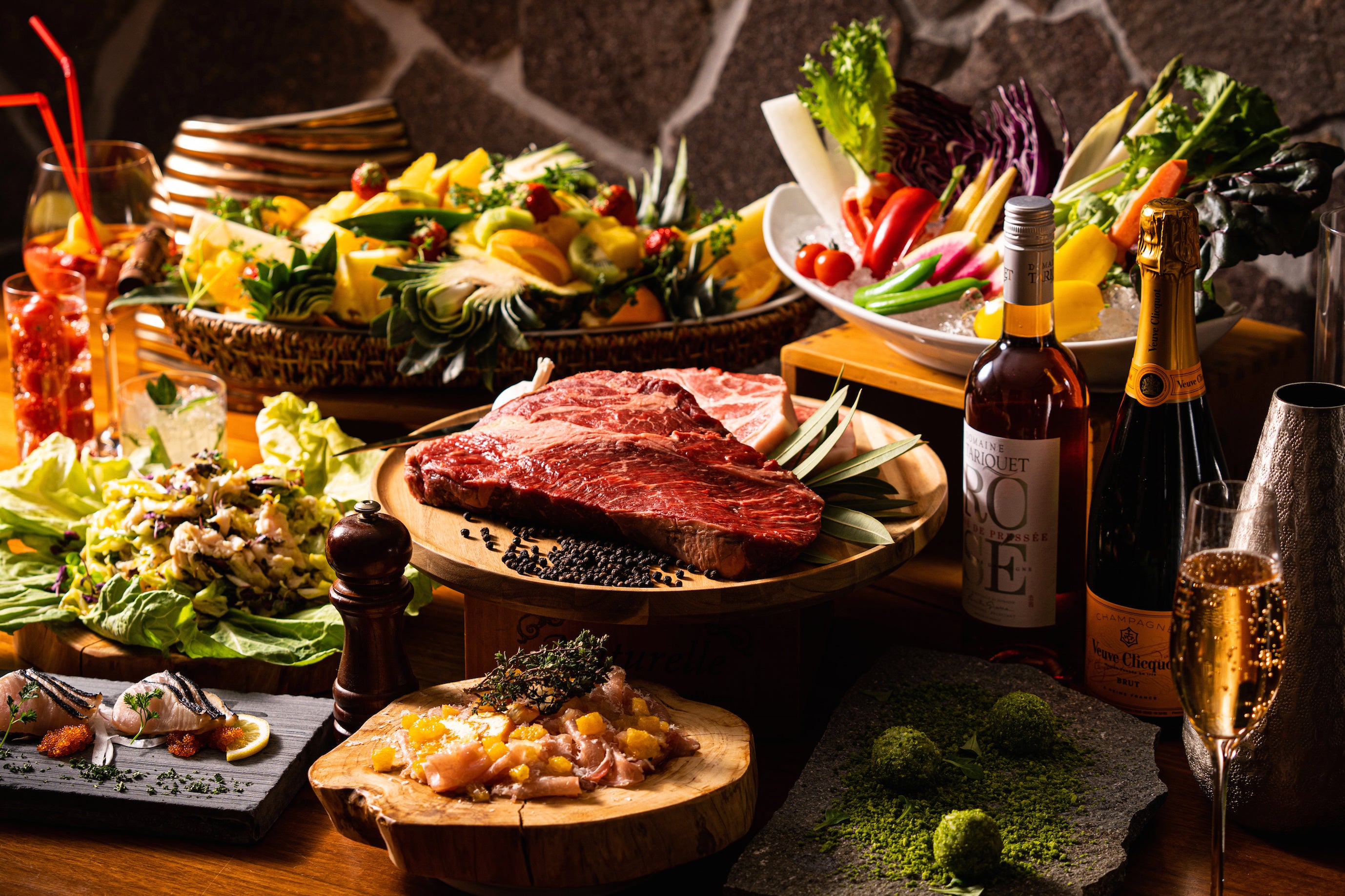 グリルをメインとするビュッフェ料理