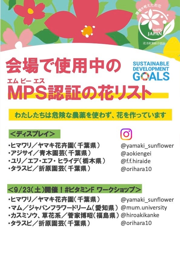 会場に掲出する、MPS認証生産者紹介パネル