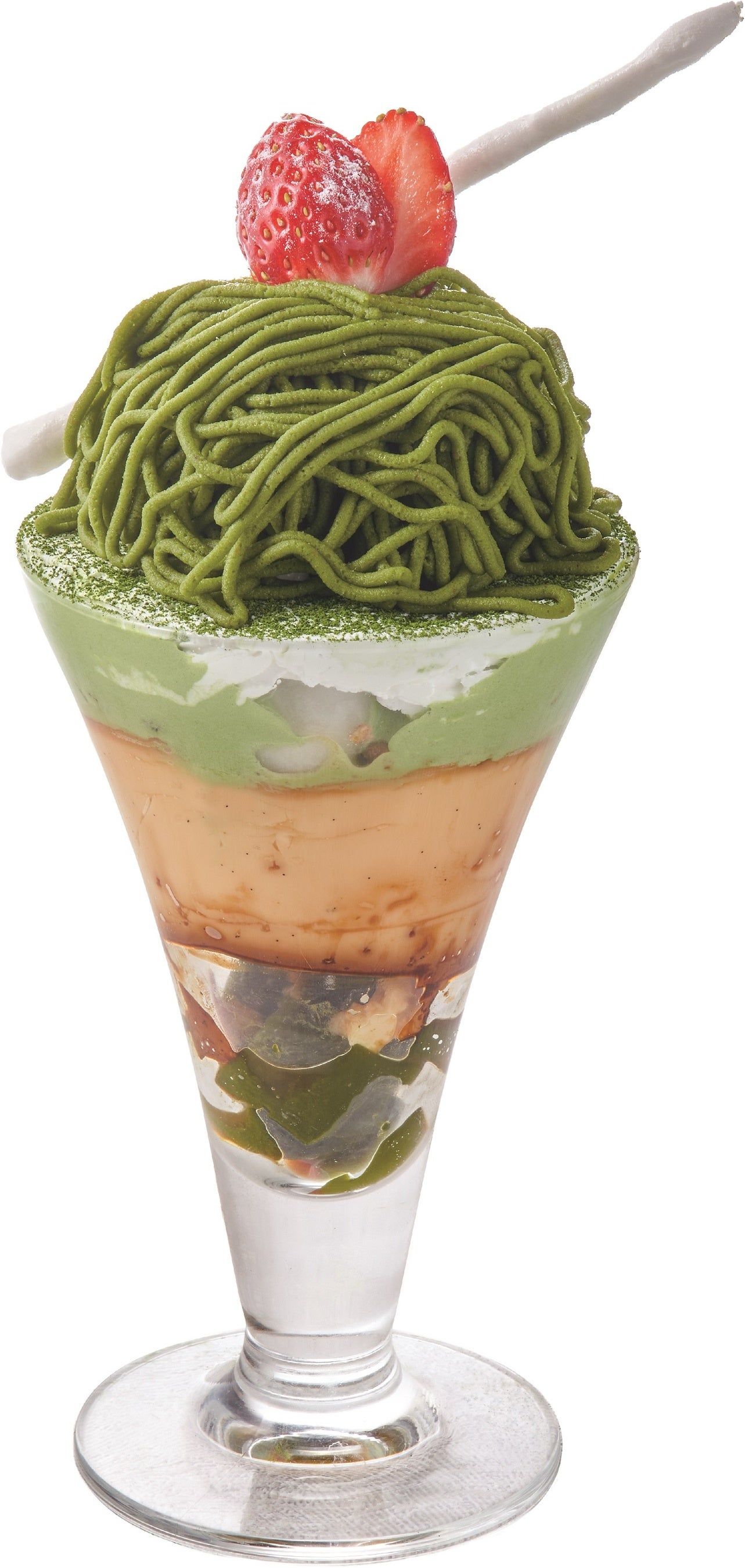 抹茶のモンブランプリンパフェ