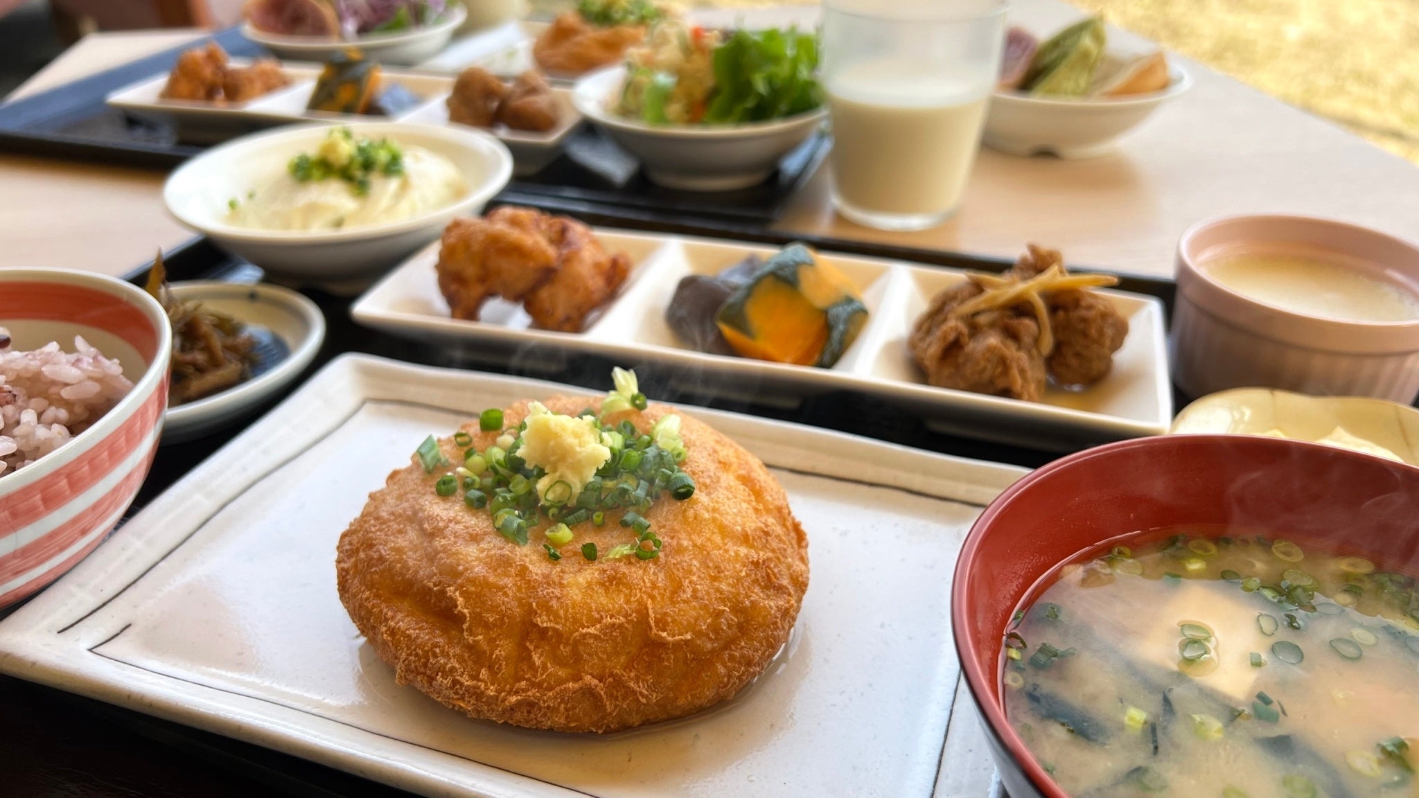 ざる豆腐の厚揚げ御膳