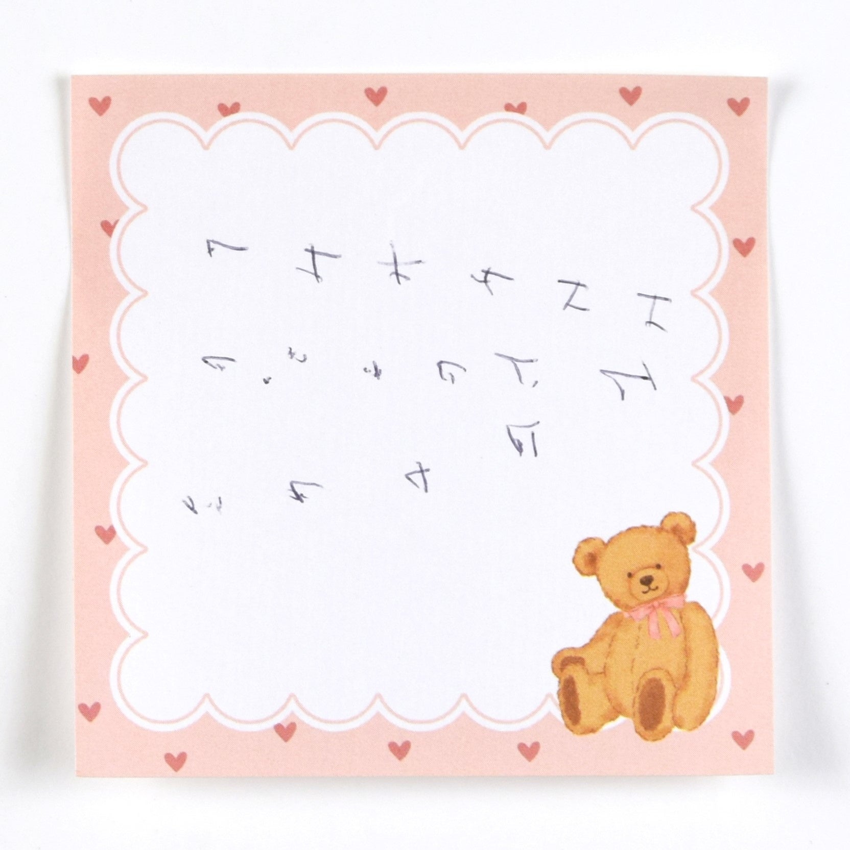 井尻成子《手紙》 2022年｜70×70mm｜ボールペン、メモ用紙