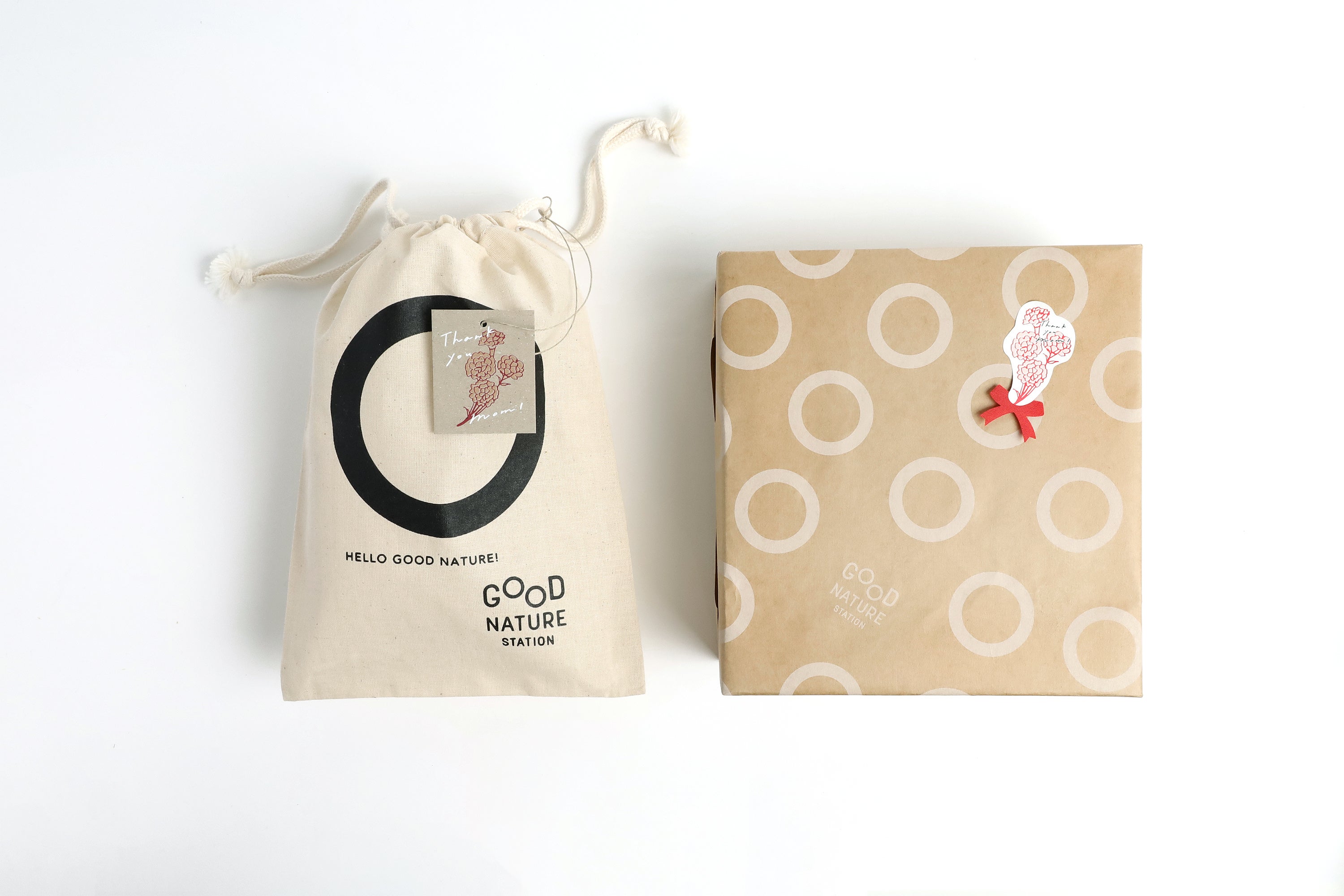 母の日オリジナルの 無料タグとシール