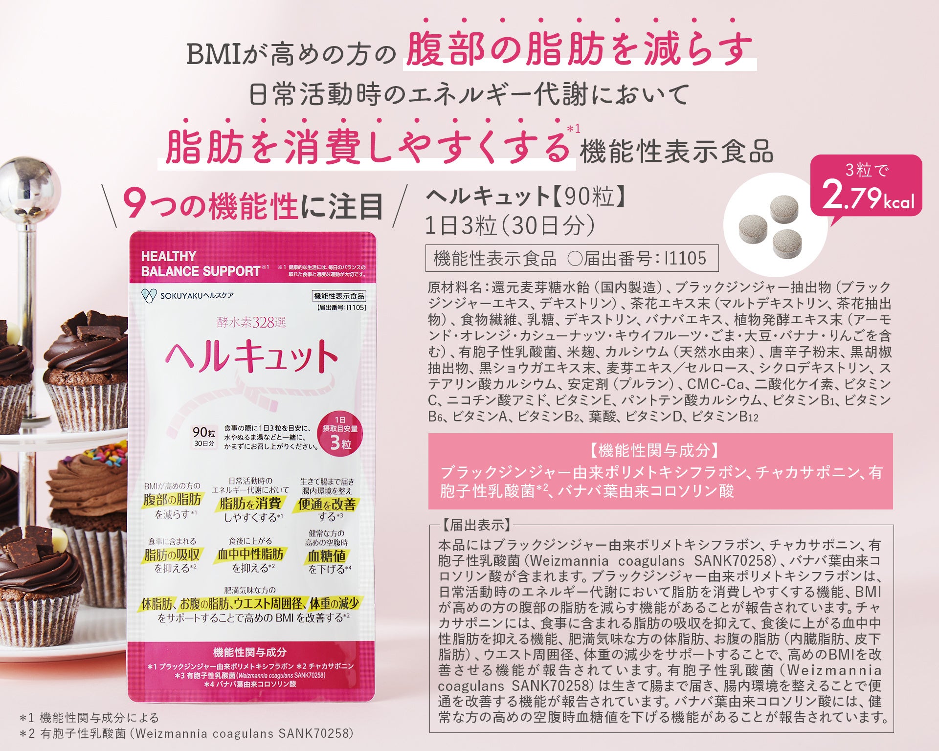 機能性表示食品 日本初※1の機能性表示食品「ヘルキュット」が誕生。4つの機能性