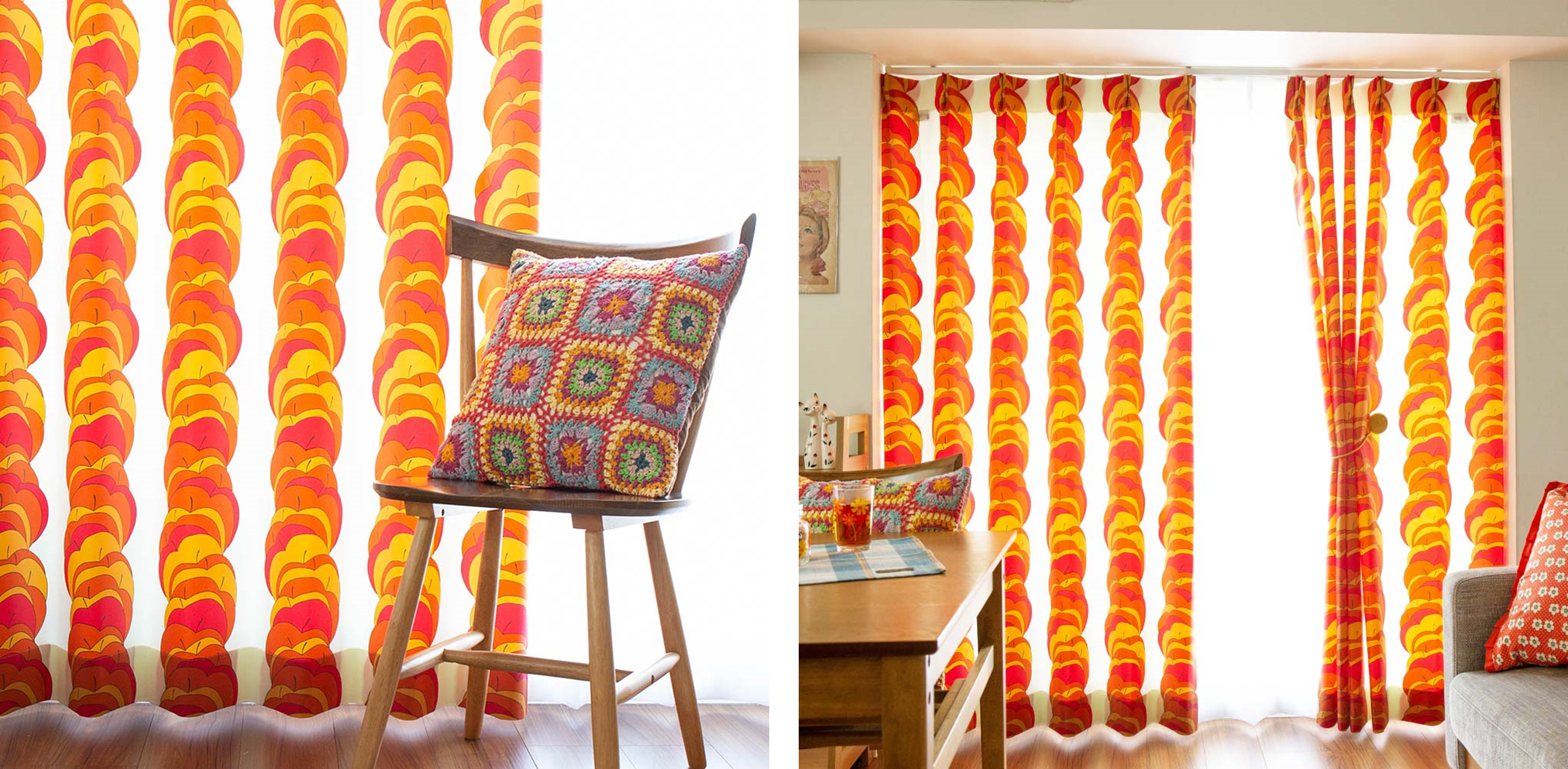 レトロ ミッドセンチュリー 昭和 限定オリジナル ドレープカーテン