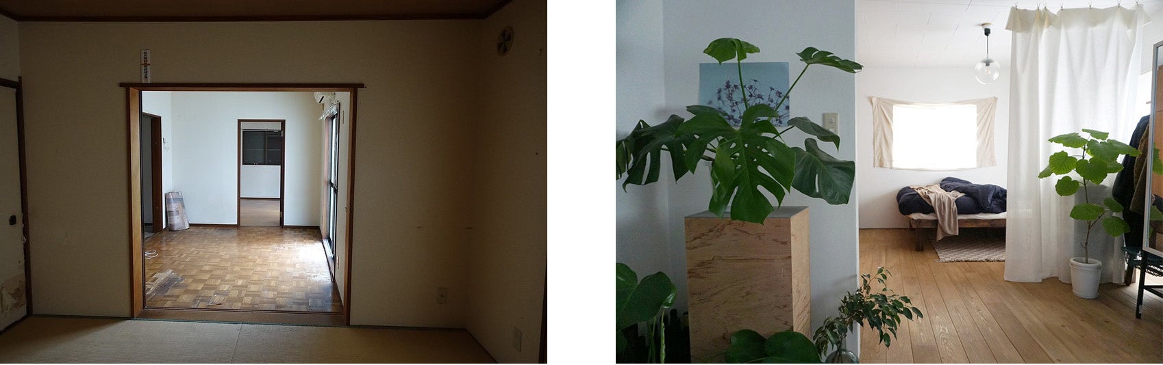 左：リノベーション前、右：リノベーション後