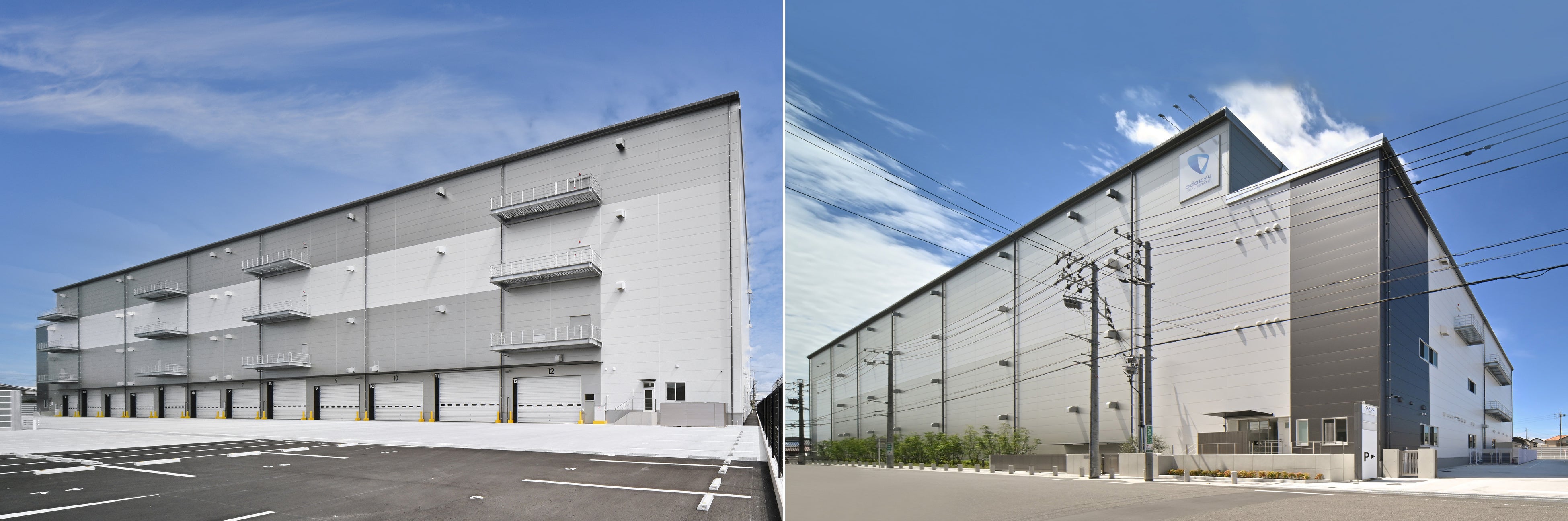 左）東側トラックバース　右）西側外観