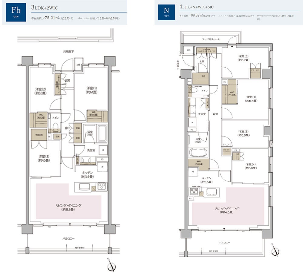 左）Fbタイプ　右）Nタイプ