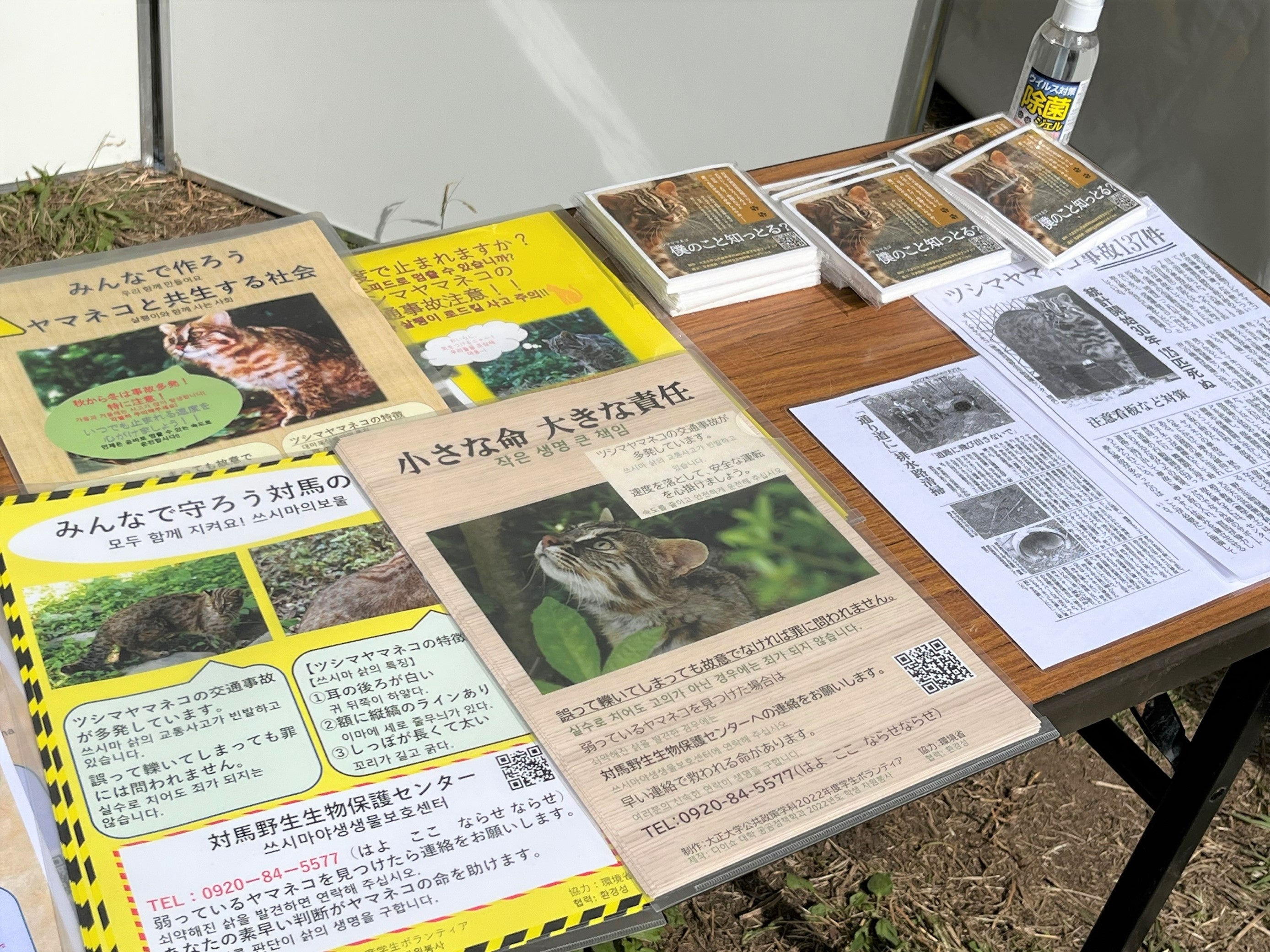 ブース内に設置した模型や来場者への配布物の一部