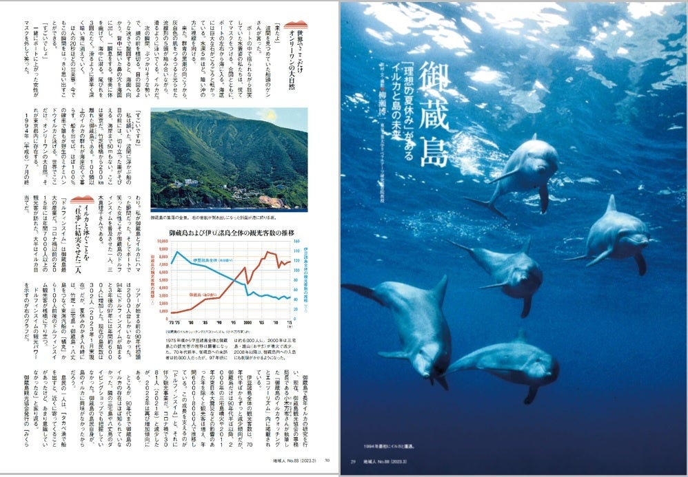 イルカと泳ぐことができる。世界でここだけ、オンリーワンの大自然がある御蔵島。
