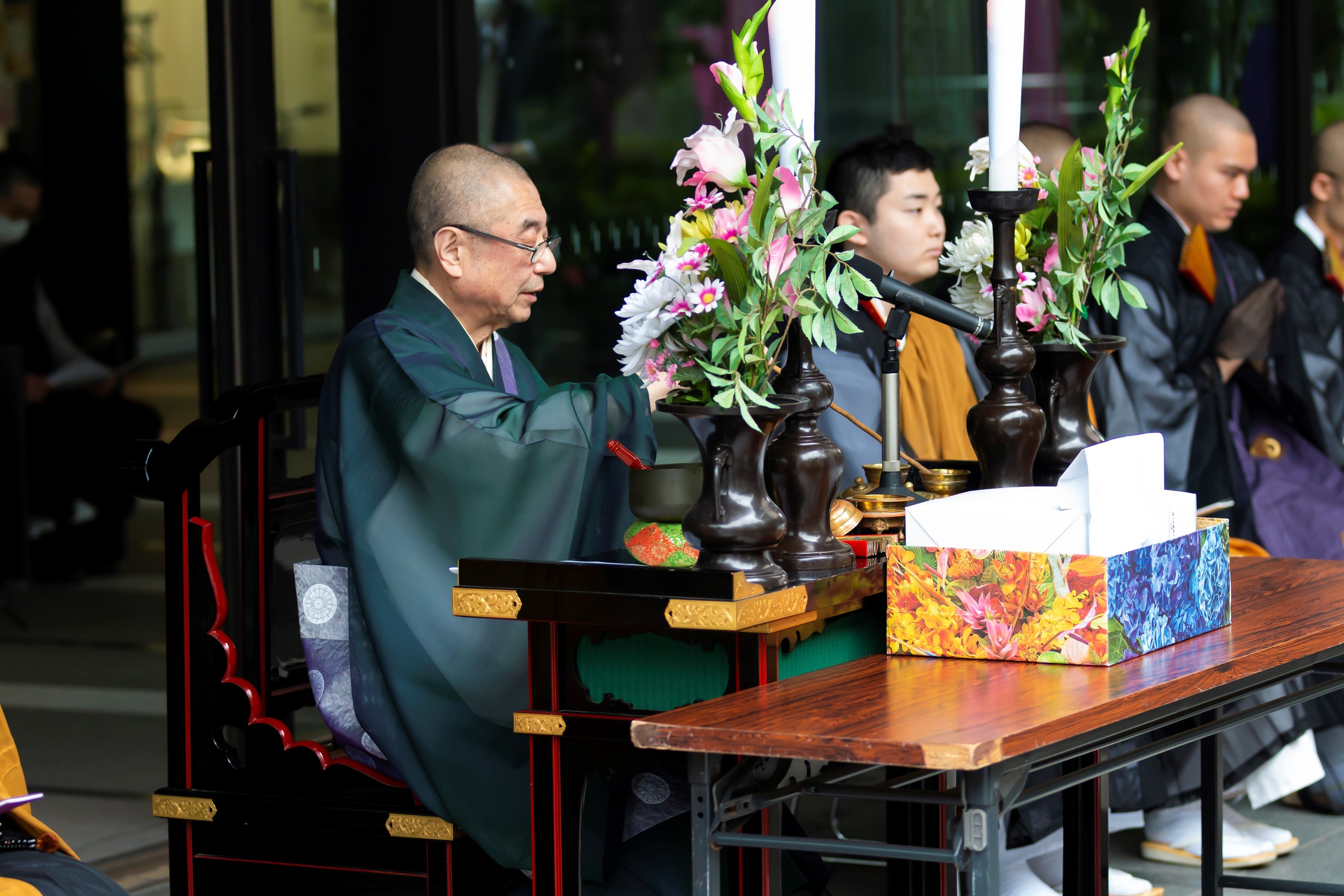 2023年に開催した「第10回すがも鴨台花まつり」の法要