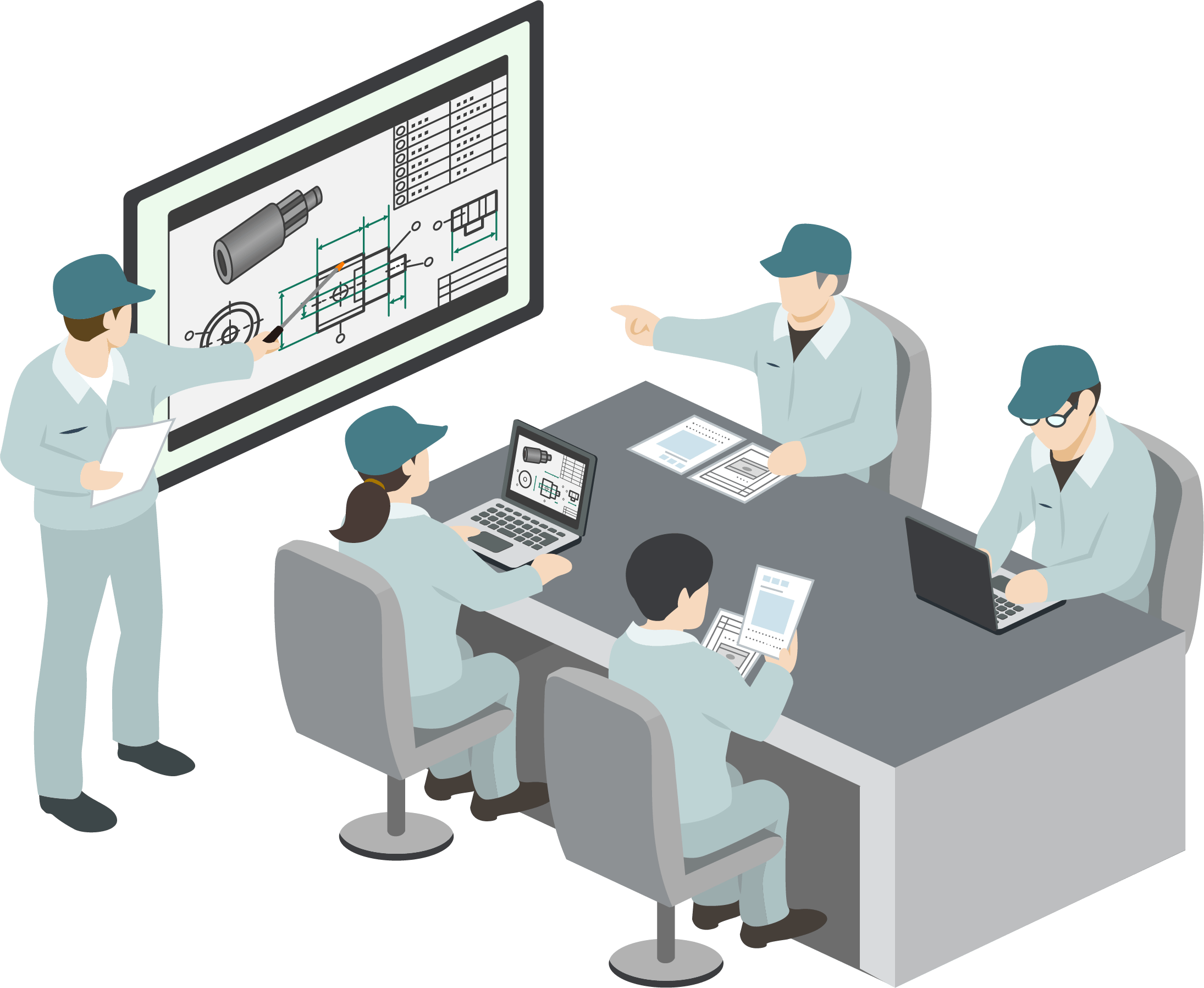 別拠点へ出張しての打ち合わせも多く発生している
