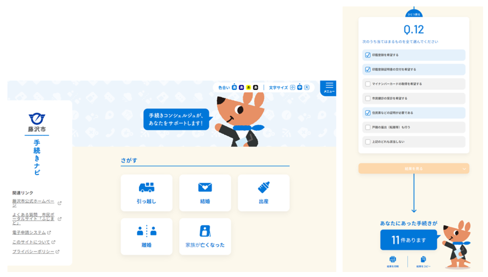 手続きナビ画面イメージ