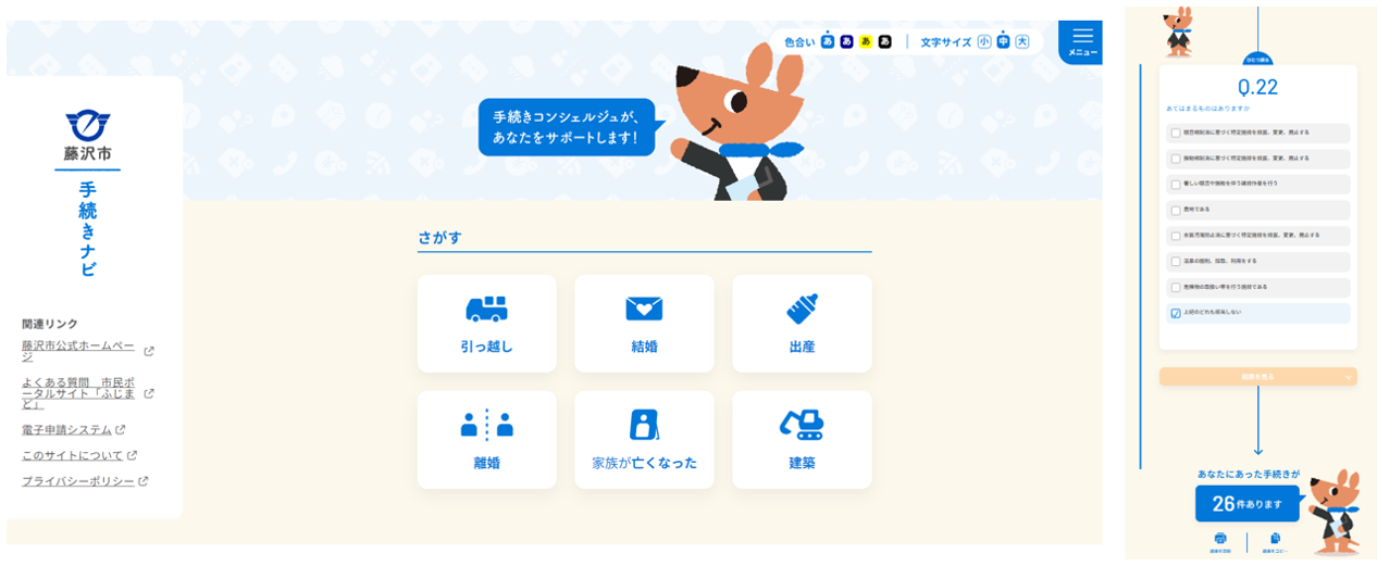 手続きナビ画面イメージ