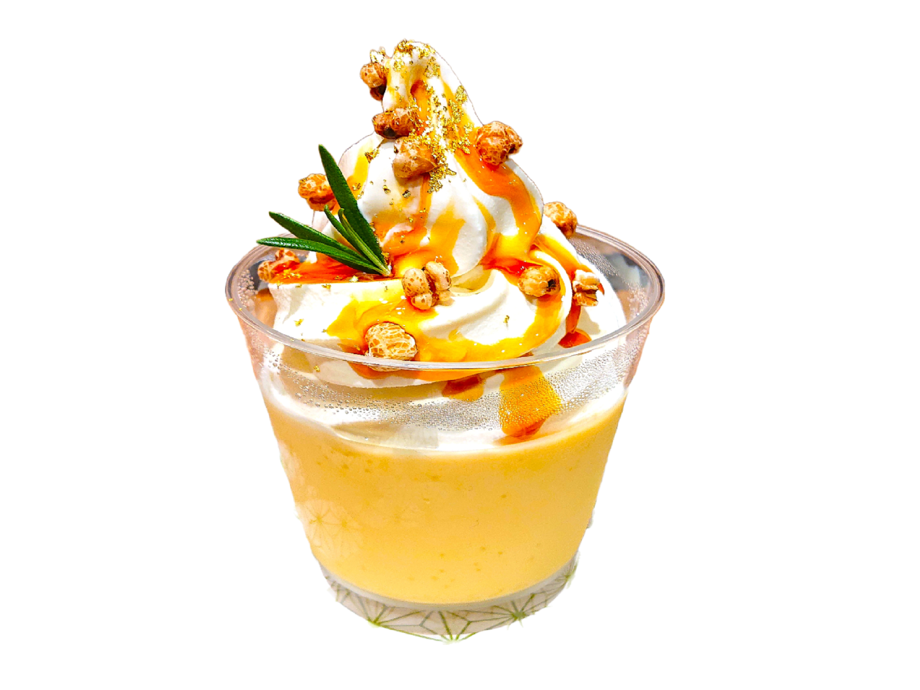 小矢部川SA（上り） おやべはとむぎキャラメルプリンソフト 550円