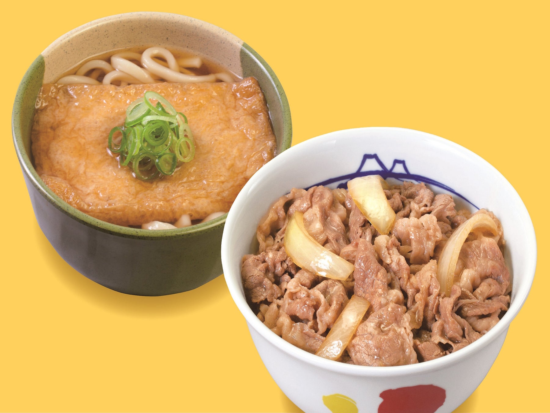 牛めし小盛セット ご注文商品+410円 写真:きつねうどん・牛めし小盛セット 900円