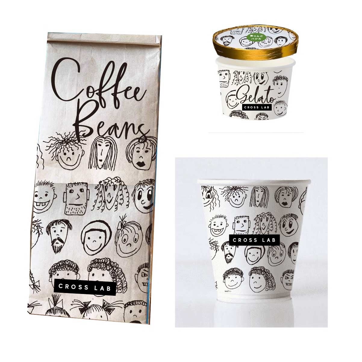 コーヒーとジェラートのパッケージ