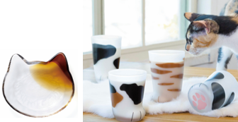 写真右)「coconeco 親子セット」2,640円 　　写真左)「coconeco craft小皿」1,980円