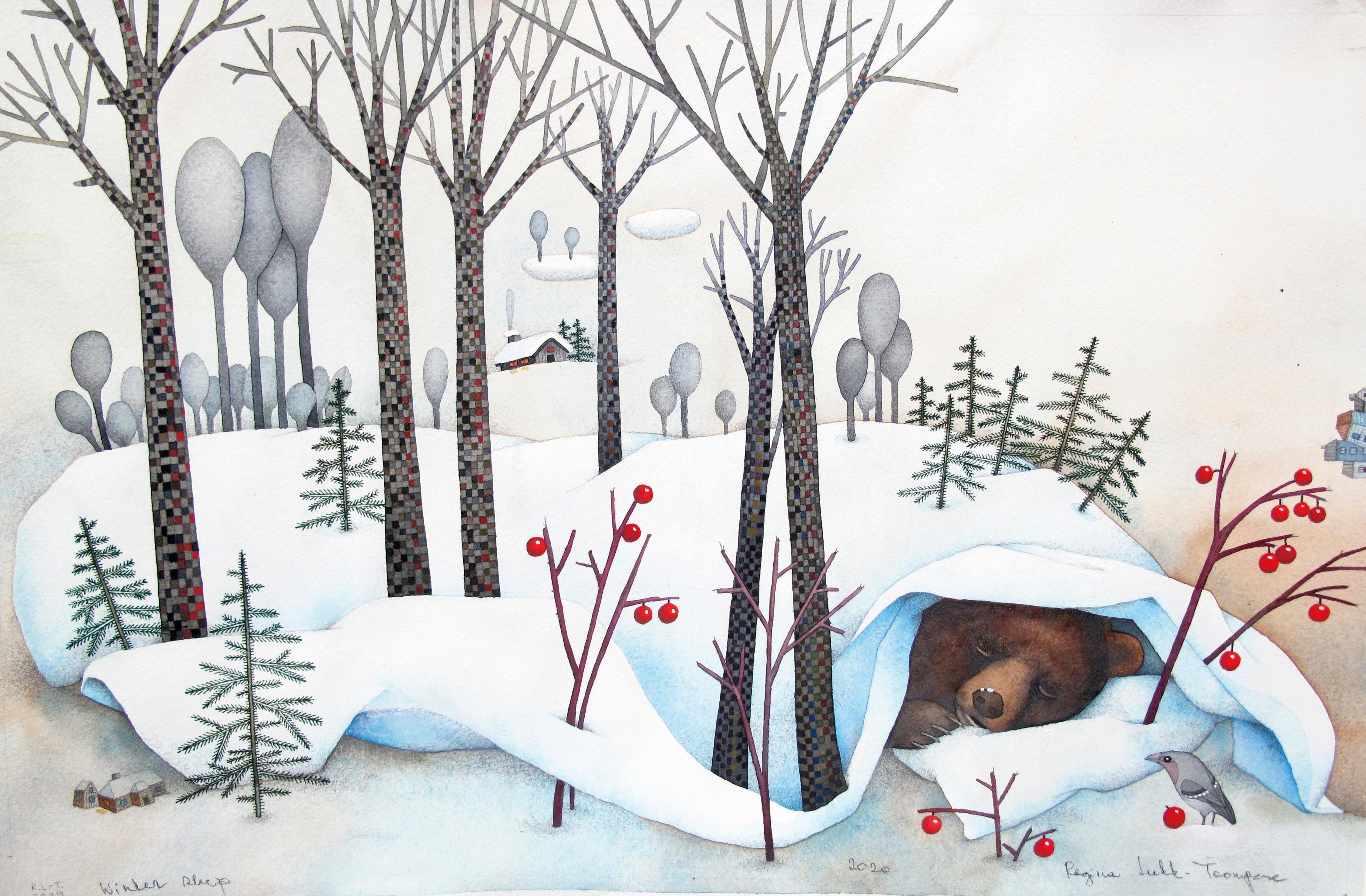 「冬眠中」R.L.トゥーンペレ(ジクレー版画、32.5㎝×49㎝、2019年制作) 126,500円