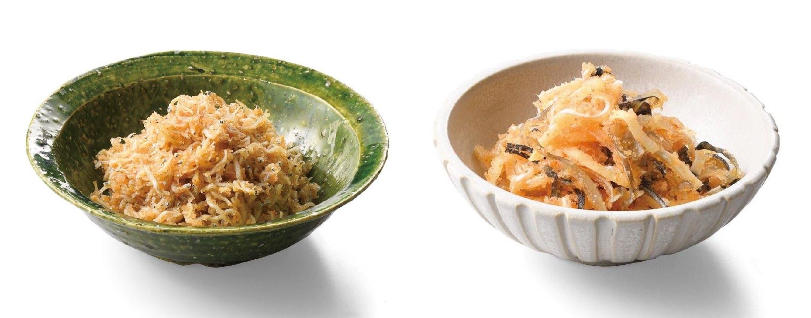 （左）白子めんたい、（右）河豚皮めんたい