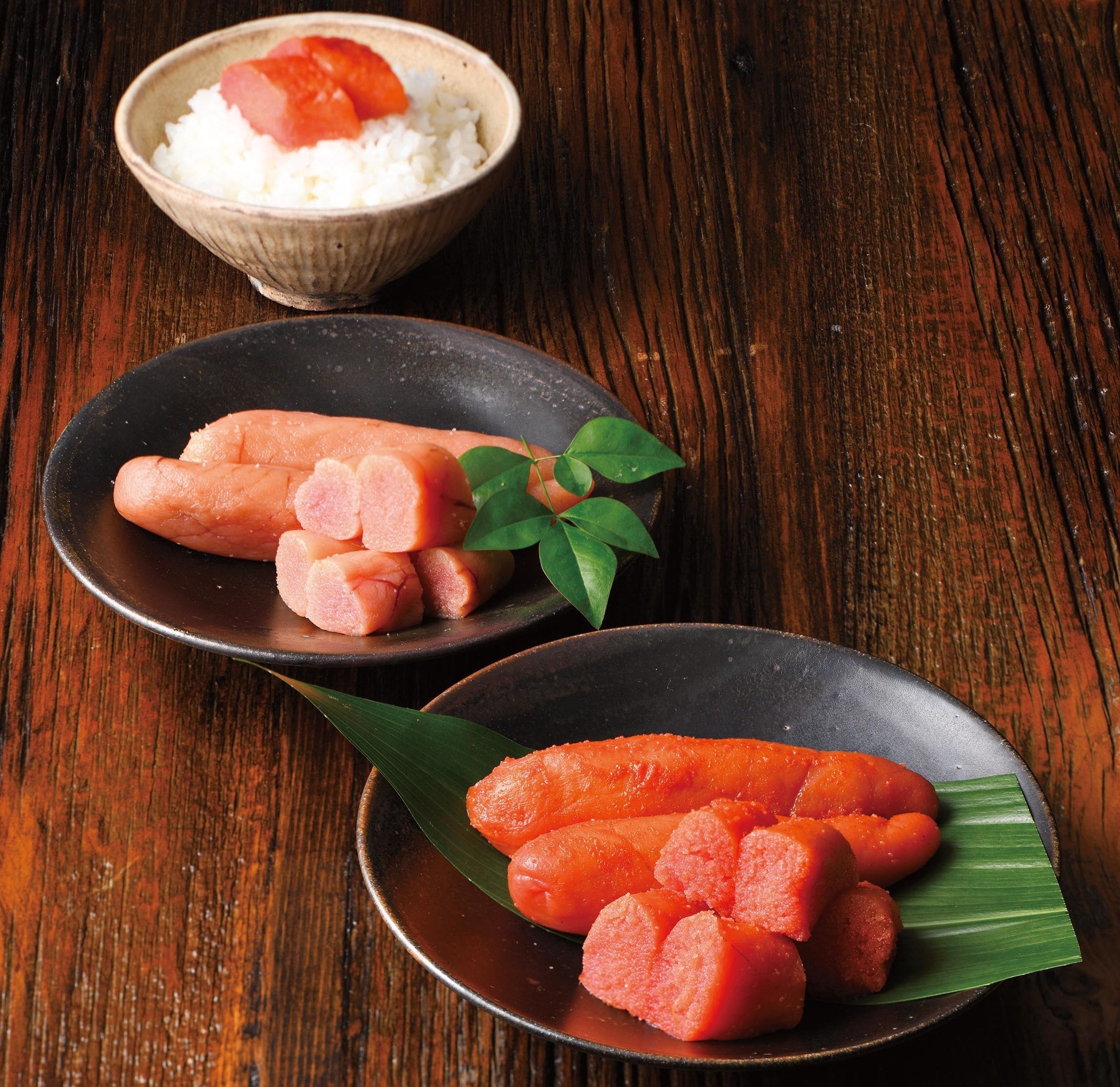 （手前）福撰辛子明太子、（中央）塩たらこ